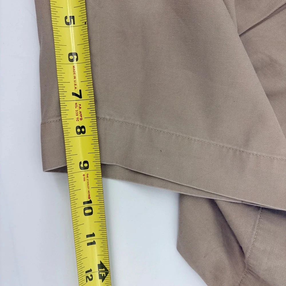 Banana Republic Smithfield Shorts 36 Khaki Cotton Pleated Chino Mens